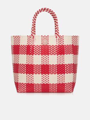 Πλεκτή Tote Bag Κόκκινη